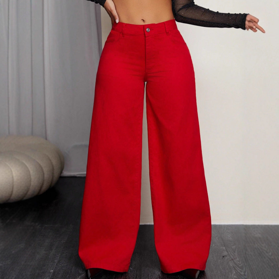Damen weite Hochbund-Hose im eleganten Schnitt Drune