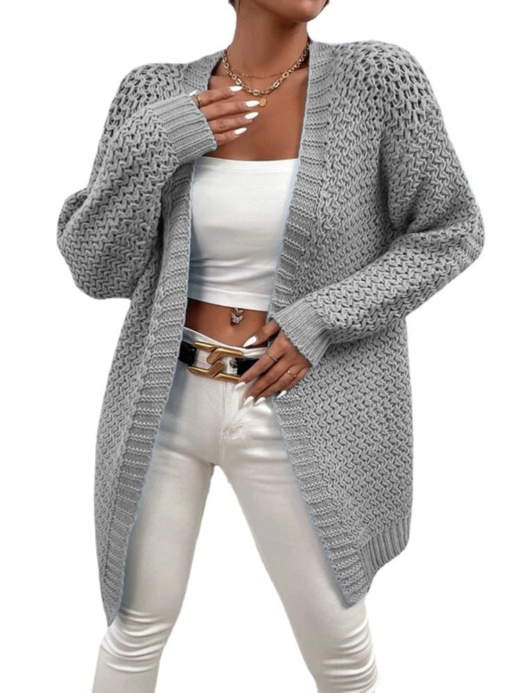 Damen Strickjacke mit luftiger Lochmusterung und lässigem Design Drune