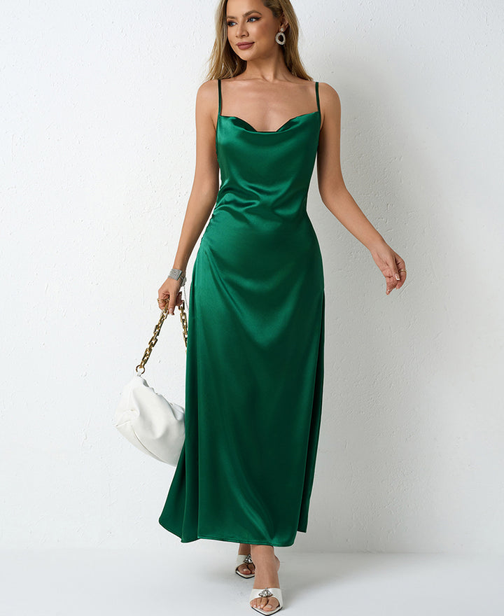 Damen Elegantes Maxikleid mit schicker Neckholder-Optik Drune