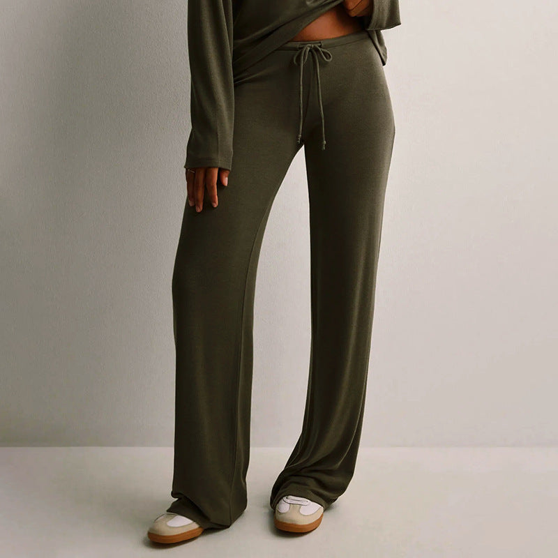 Damen bequeme Lounge-Hosen mit verstellbarem Bund Drune