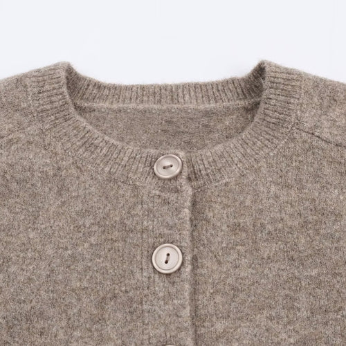 Damen cropped Strickjacke mit Knopfverschluss Drune