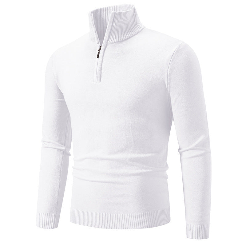 Herren modischer Rollkragenpullover mit Zipper und feiner Strickstruktur Drune
