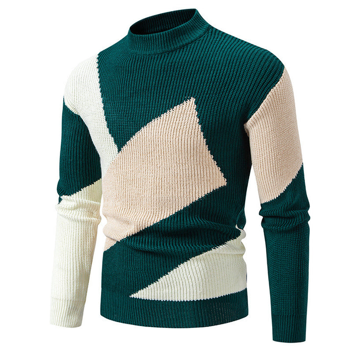 Herren modischer Rollkragenpullover mit modernem Grafikdesign Drune