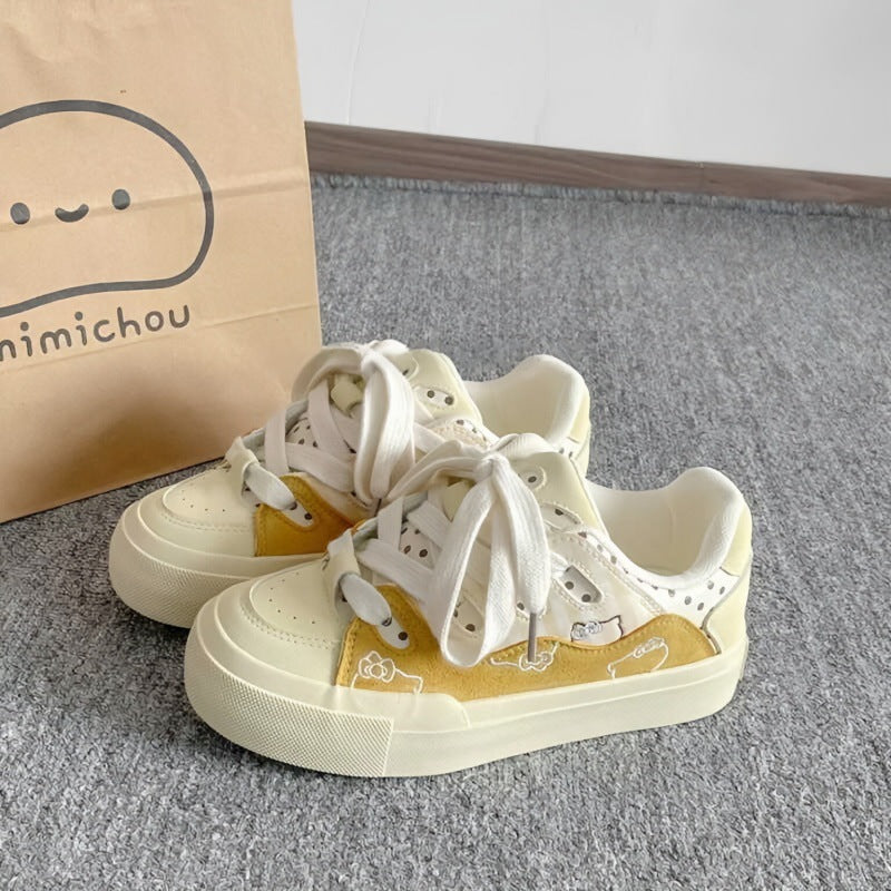 Damen Sportliche Sneakers mit niedlichen tierischen Applikationen und weicher Sohle Drune
