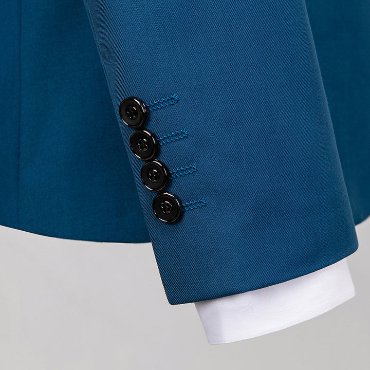 Herren nan Slim-Fit Einreiher-Anzugset mit Ein-Knopf-Sakko, schmaler Anzughose mit Bügelfalte und elastischem Stretchgewebe Drune