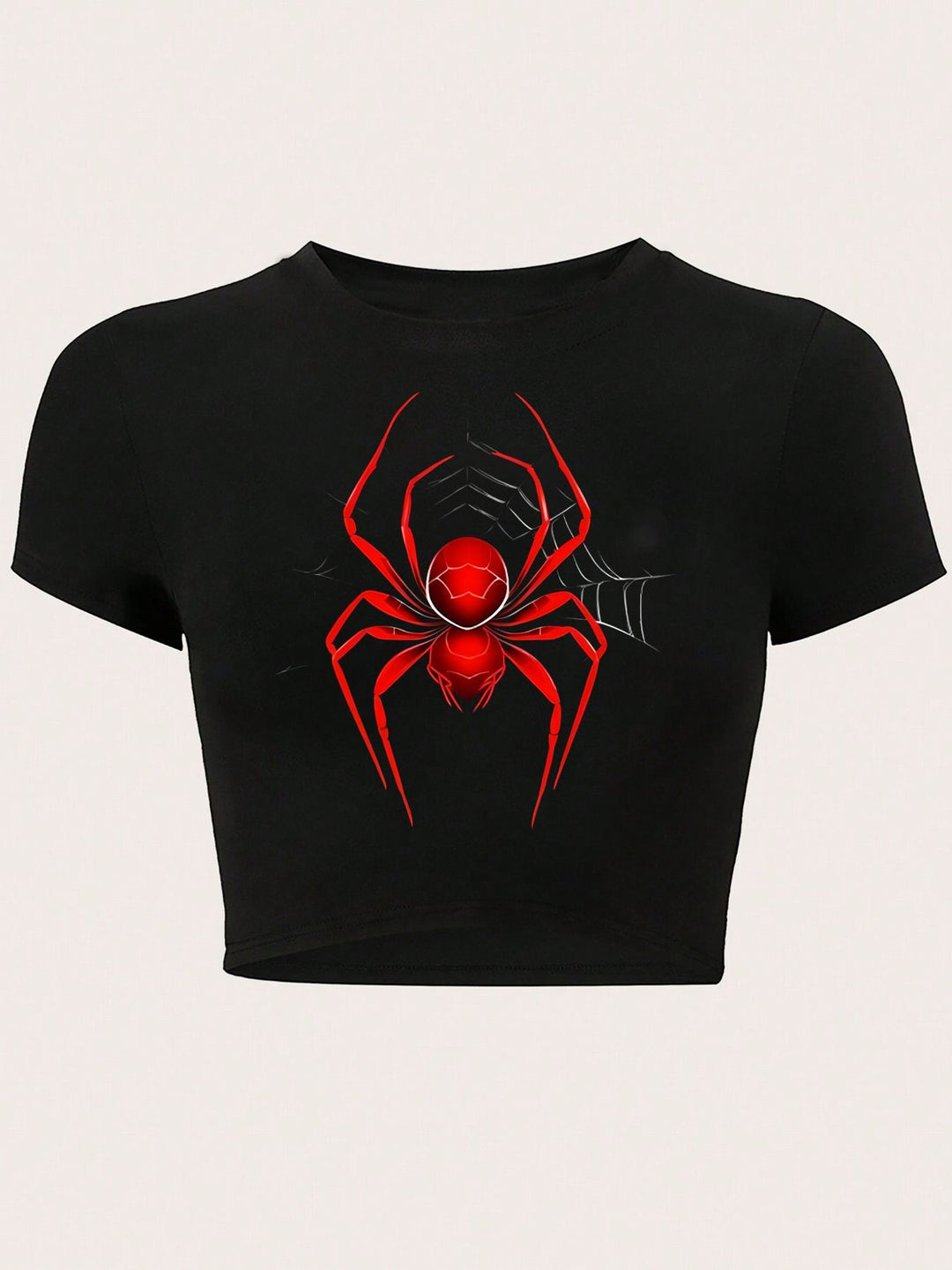 Damen Crop-T-Shirt mit kreativem Telefon-Design Drune