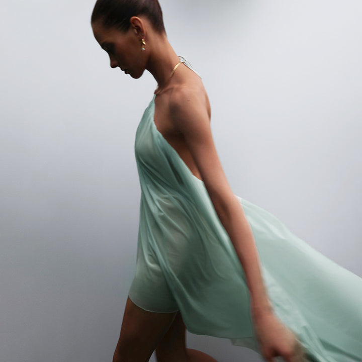 Damen Luftiges Sommerkleid mit asymmetrischem Schnitt Drune