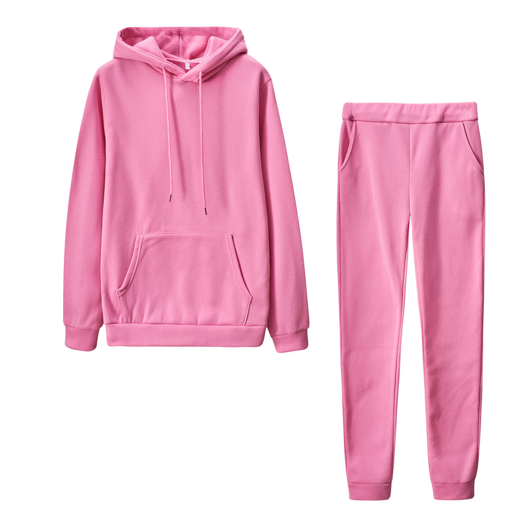 Damen nan Cozy-Loungewear-Set mit oversized Hoodie, Kängurutasche und schmaler Highwaist-Jogginghose Drune