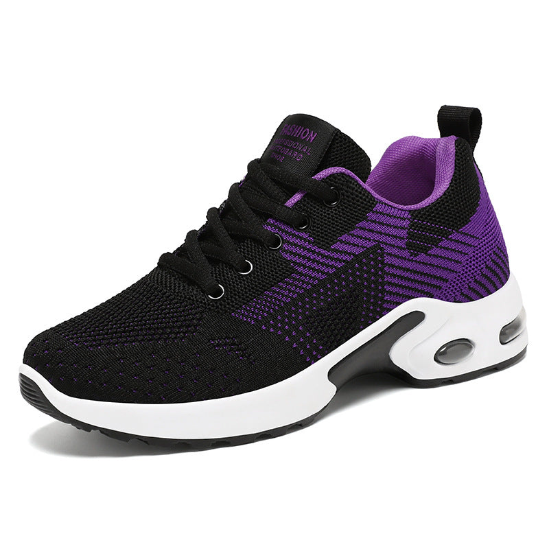 Damen nan sportive Strick-Sneaker mit stoßdämpfender Air-Unit, ergonomischer Komfortsohle und elastischer Schnürung Drune