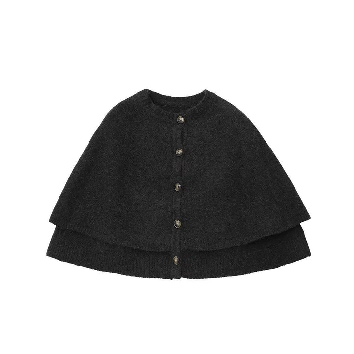 Damen modische Strickumhangjacke mit eleganten Knöpfen Drune
