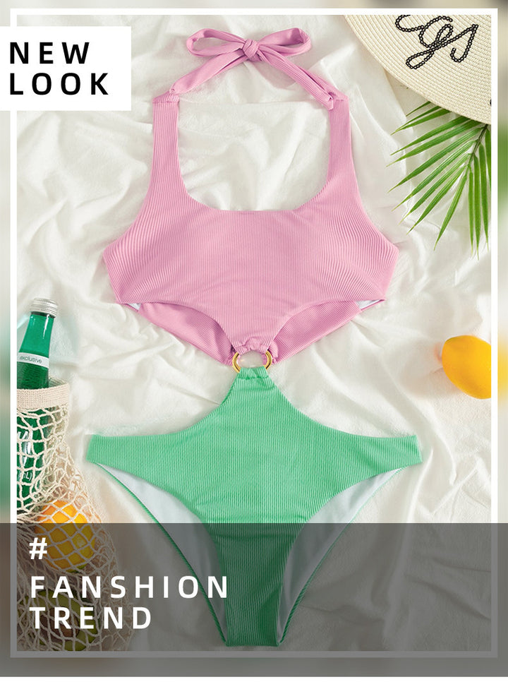 Damen Sportliches Bikini-Set mit extravaganten Rüschendetails und Ringverschluss Drune
