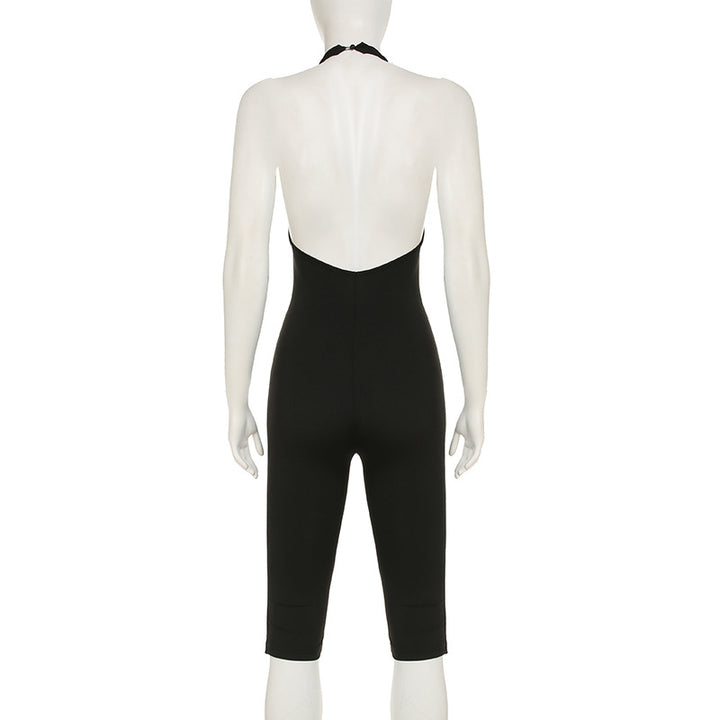 Damen körperbetonter Jumpsuit mit tiefem Rückenausschnitt und reinem Design Drune