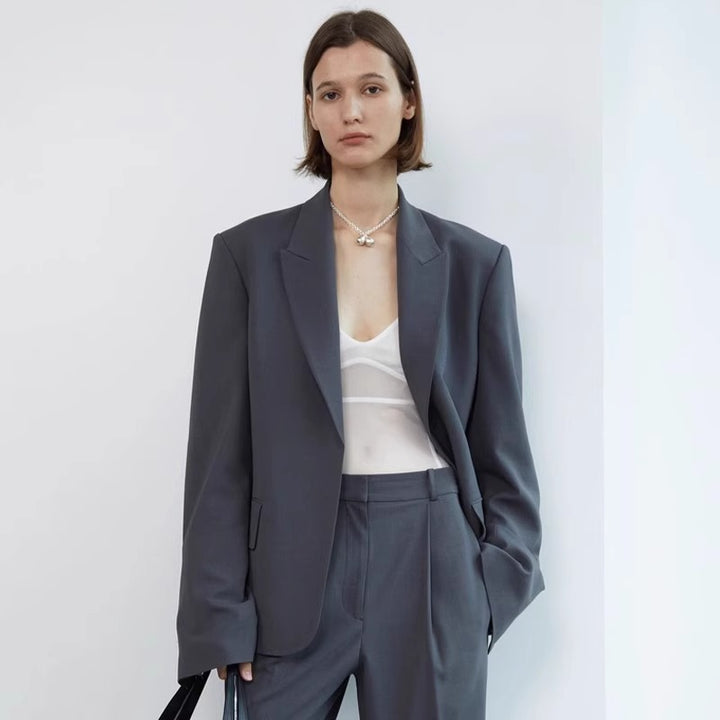 Damen eleganter Oversize-Blazer mit dezenten Details Drune