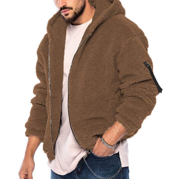 Herren Fleecejacke mit weichem Innenfutter und Kapuze Drune