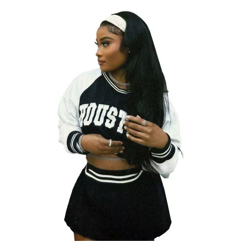 Damen Sportliches Oberteil und Minirock Set Drune