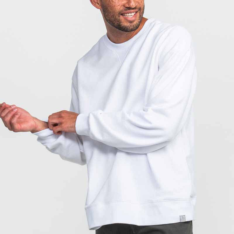 Herren lässiger Rundhals-Sweatshirt mit Vintage-Waschung und bequemen Bund Drune