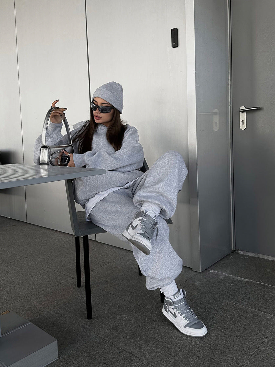 Damen lässiges Oversized-Sweatshirt und Jogginghose-Set Drune