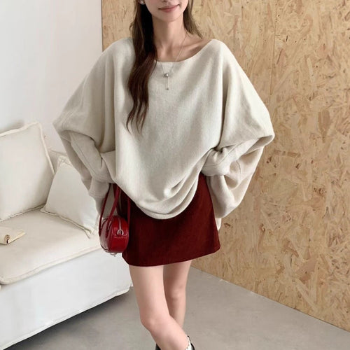 Damen Oversized Pullover mit schickem, weichem Stoff und lässigem Schnitt Drune
