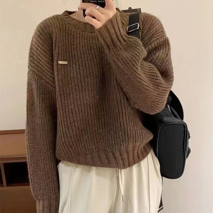 Damen Grober Strickpullover mit lässigem Schnitt Drune