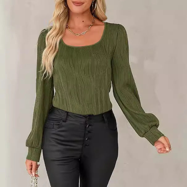 Damen trendiges, gestreiftes Blusenoberteil Drune