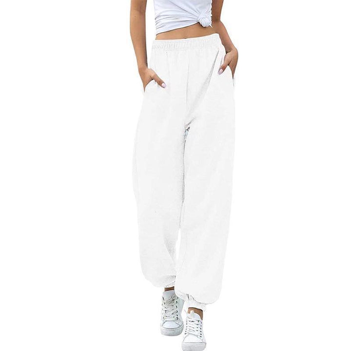 Damen nan Baggy-Sweathose im Retro‑Look mit hohem Komfortbund tiefem Schritt seitlichen Einschubtaschen und elastischen Knöchelbündchen Drune