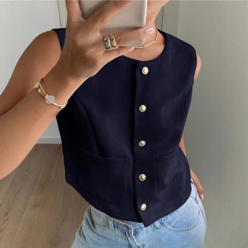 Damen modischer ärmelloser Blazer Drune