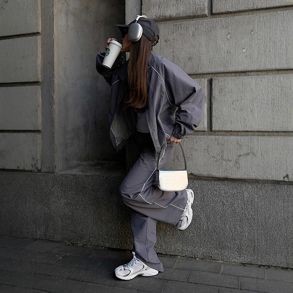 Damen sportliche Overalls mit weiten Beinen und elastischen Bündchen Drune