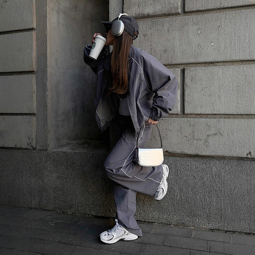 Damen sportliche Overalls mit weiten Beinen und elastischen Bündchen Drune