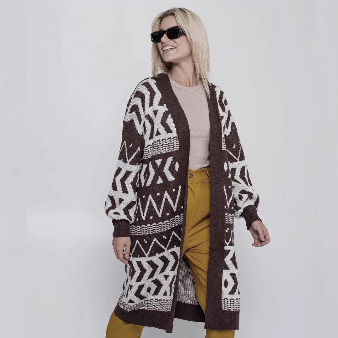 Damen Strickjacke mit kreativem Muster und lässigem Schnitt Drune