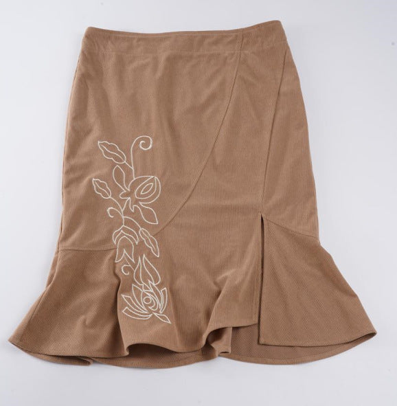 Damen eleganter und verspielter Wickelrock mit floralem Design und weitem Saum Drune