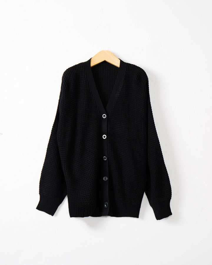 Damen Strickjacke mit strukturiertem Muster und praktischen Knopfdetails Drune