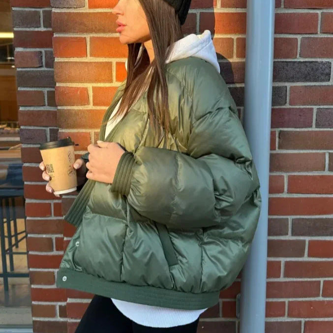 Damen gesteppte Übergangsjacke mit modischem Schnitt und praktischen Taschen Drune