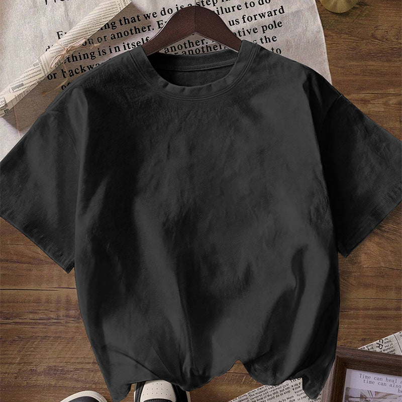Damen lässiges Oversized T-Shirt aus hochwertiger Baumwolle mit Rundhalsausschnitt Drune