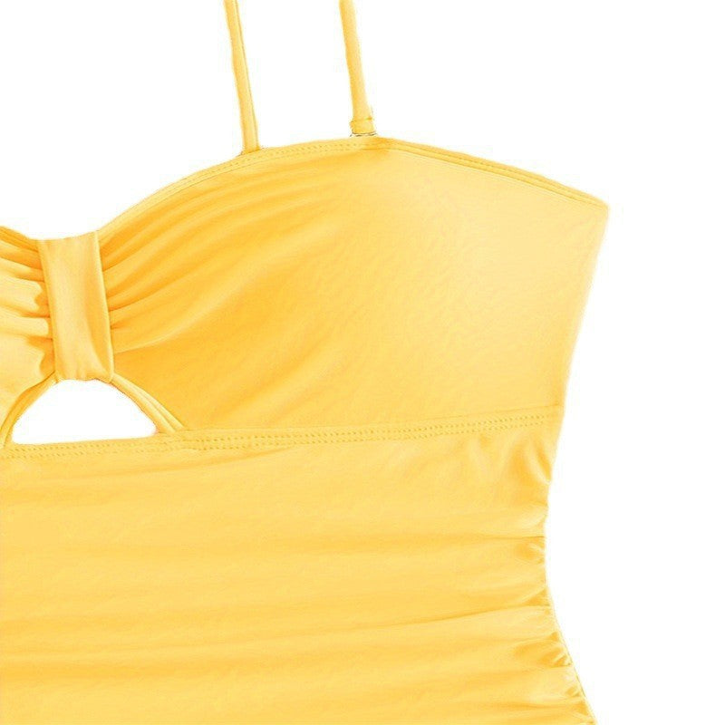 Damen Einteiler Badeanzug mit raffiniertem Cut-Out und schmeichelndem Rüschendesign Drune