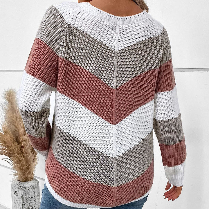 Damen Strickpullover im modernen Chevron-Stil Drune