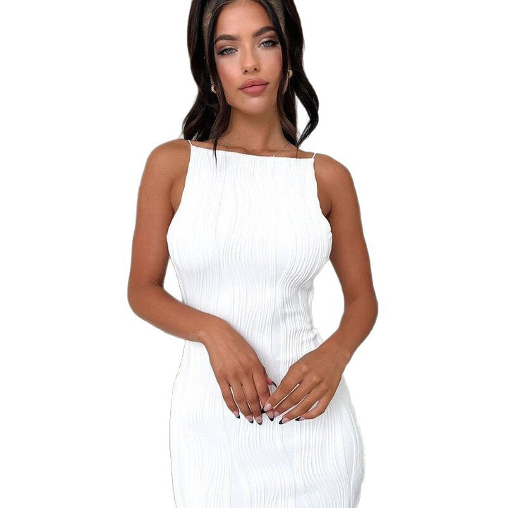 Damen Figurbetontes Maxikleid mit elegantem Reliefmuster Drune