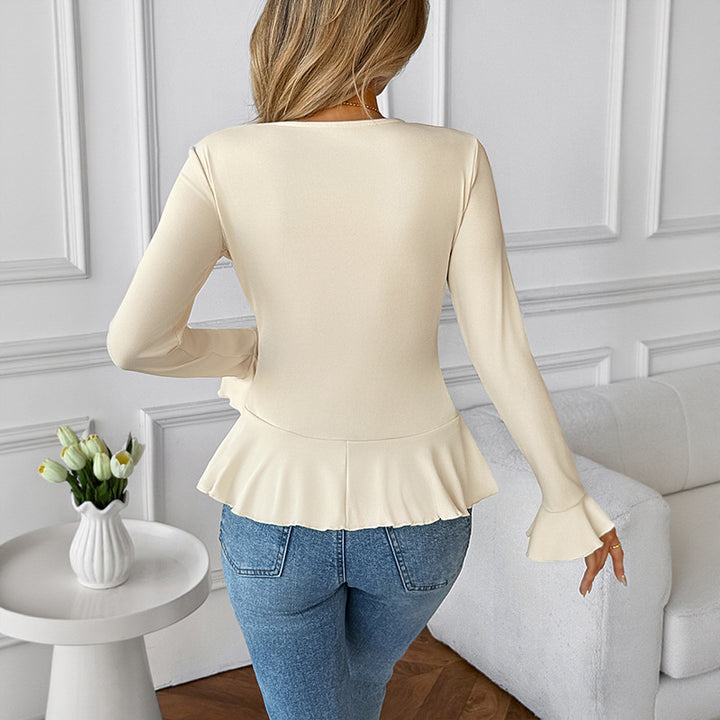 Damen Bluse mit Rüschendetails und femininer Silhouette Drune