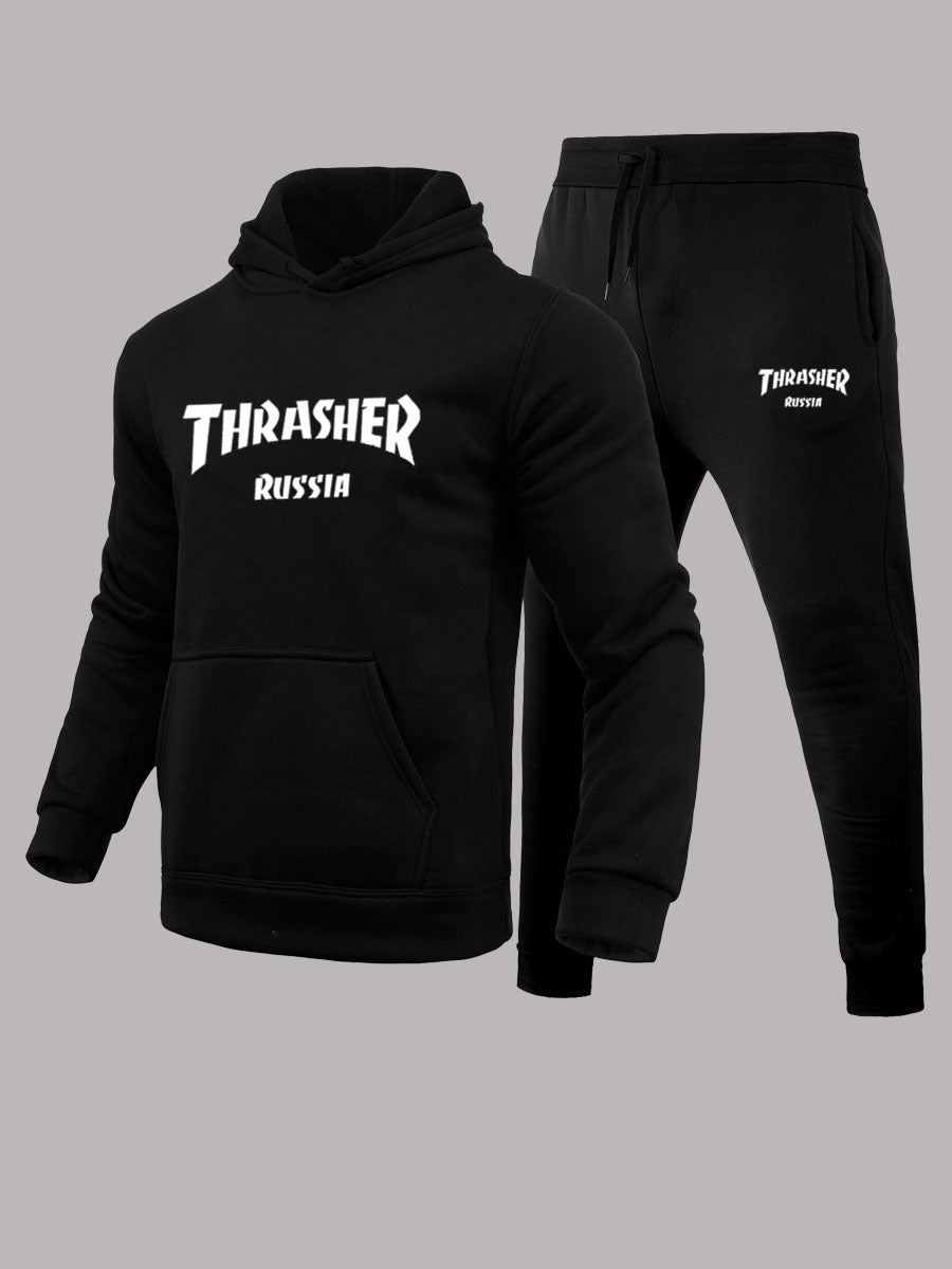 Herren Hoodie und Jogginghose Set mit auffälligem Logo Drune