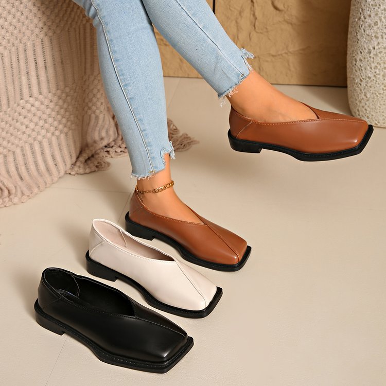 Damen Ballerinas mit eckiger Zehenpartie und rutschfester Sohle Drune