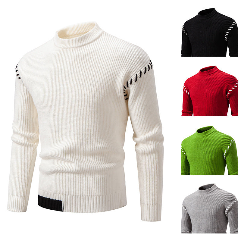 Herren modischer Strickpullover mit einzigartigem Design und hohem Kragen Drune