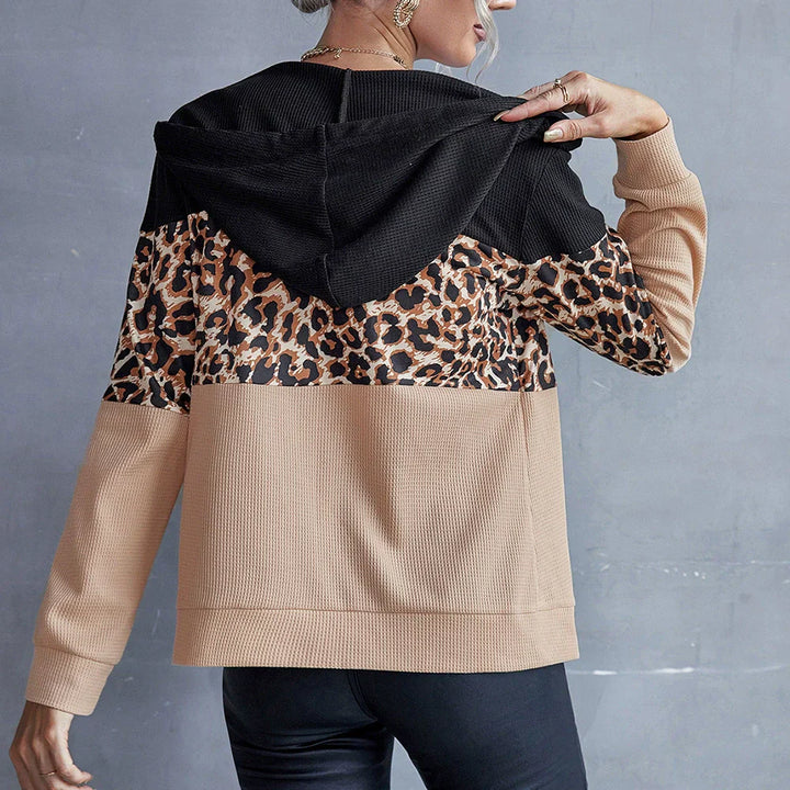 Drune | Kapuzenpullover Lockere Passform Patchwork Design Reißverschluss Schicht Kleidungsstück