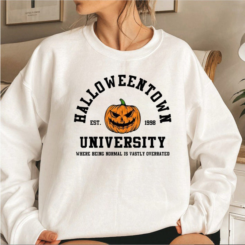 Damen Sweatshirt mit kreativem Halloween-Design und bequemer Passform Drune