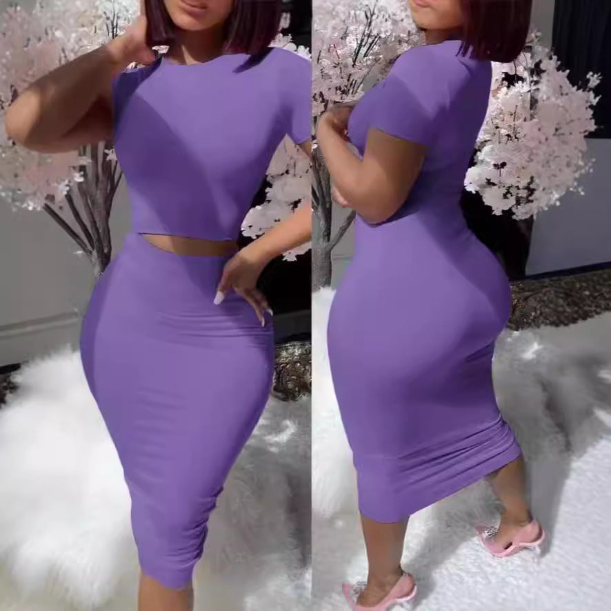 Damen Figurbetontes Kleid-Set mit kurzem Oberteil und Pencil-Rock Drune