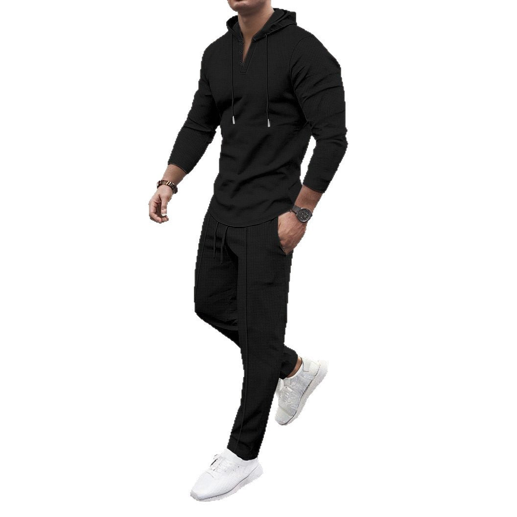 Herren sportliches Hoodie und Jogginghose Set mit atmungsaktiver Struktur Drune