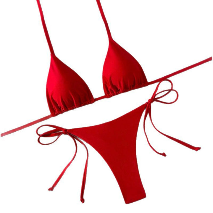 Damen Triangel-Bikini mit verstellbaren Trägern und schmalem Slip Drune