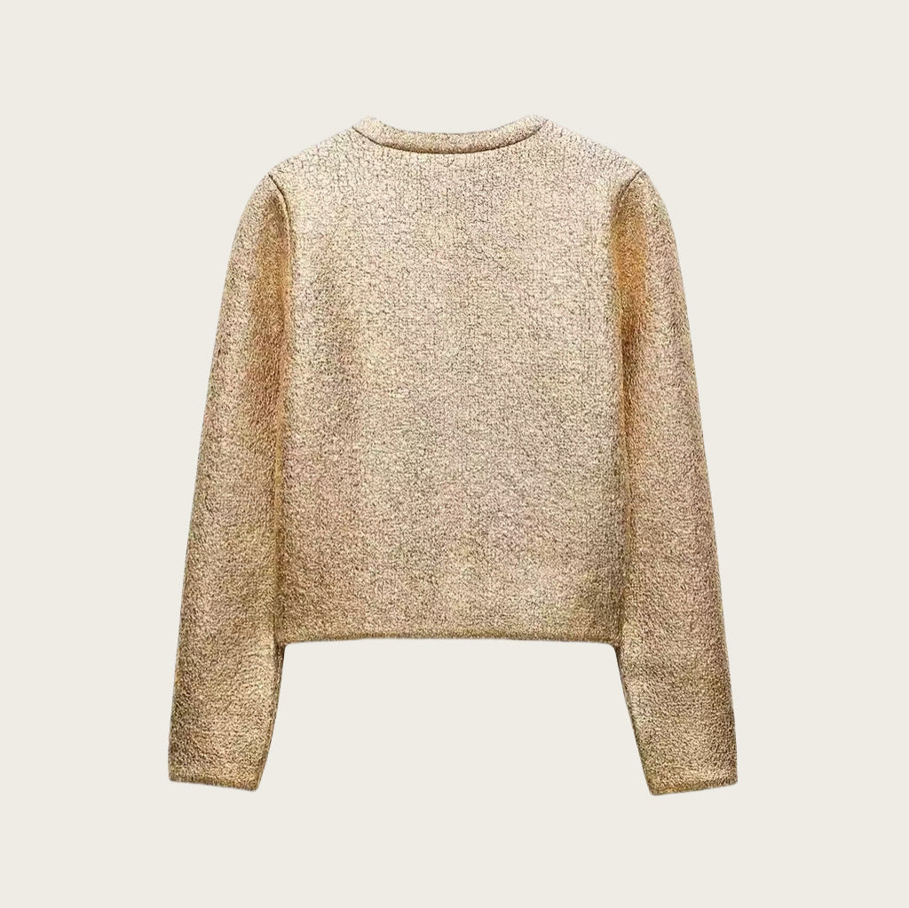 Damen Elegante Strickjacke mit luxuriösem Glitzer und praktischen Taschen Drune