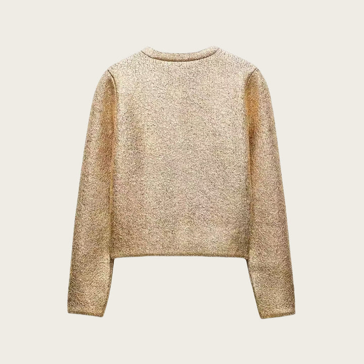 Damen Elegante Strickjacke mit luxuriösem Glitzer und praktischen Taschen Drune