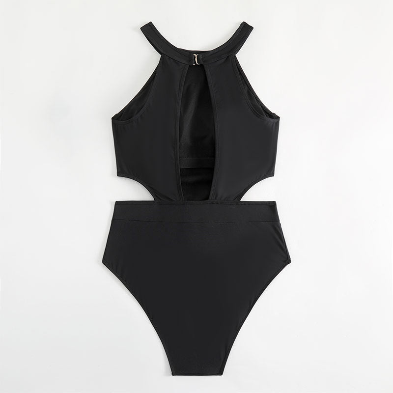 Damen Hochgeschnittener Cut-Out Einteiler Badeanzug Drune