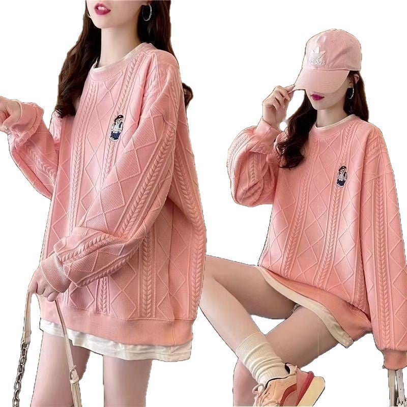 Damen Kuscheliger Strickpullover mit Zopfmuster Drune