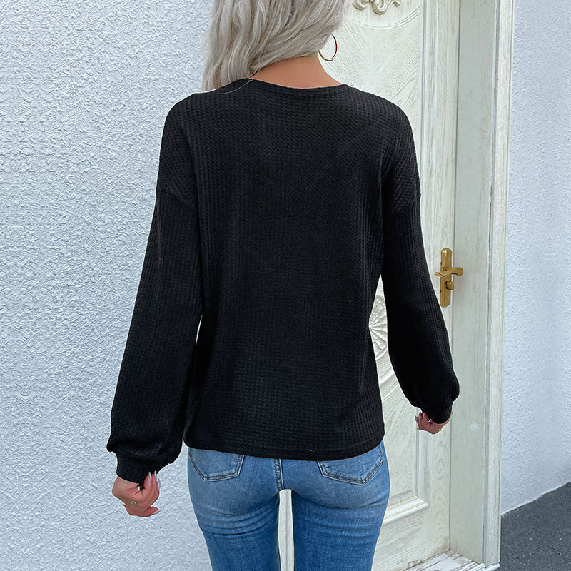 Damen modischer Pullover mit Spitzenakzent und strukturiertem Design Drune